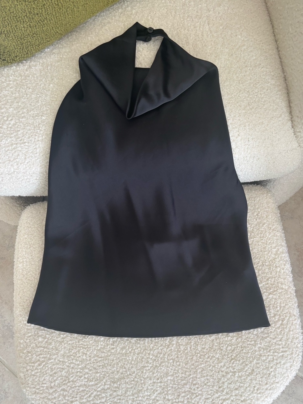 Zara Black Satin Halter Camisole